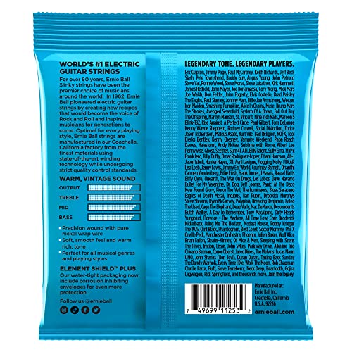 Ernie Ball Extra Slinky Classic Pure Nickel Electric Guitar Strings 3-pack, 8-38 Gauge (P03255)